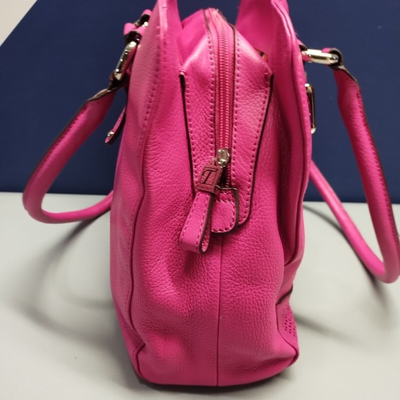 Vintage Tignanello Shoulder Bag‎ Women's Pink Solid Pebbled Lined Double Handle - Picture 14 of 16